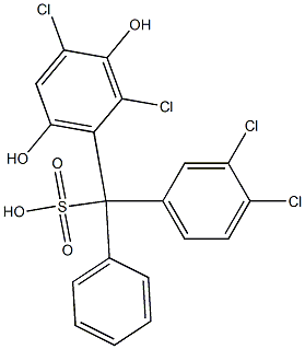 (3,4-Dichlorophenyl)(2,4-dichloro-3,6-dihydroxyphenyl)phenylmethanesulfonic acid 结构式