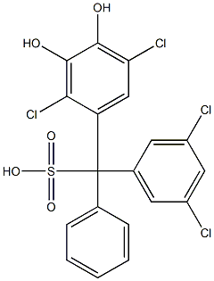 (3,5-Dichlorophenyl)(2,5-dichloro-3,4-dihydroxyphenyl)phenylmethanesulfonic acid 结构式