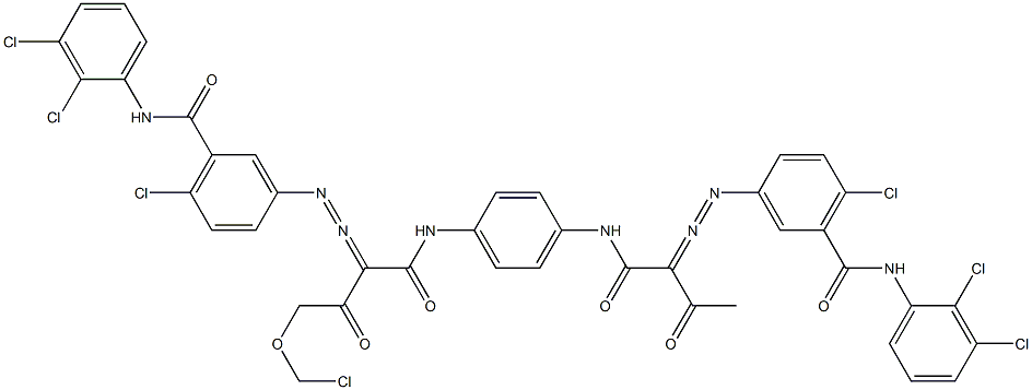 3,3'-[2-(Chloromethyloxy)-1,4-phenylenebis[iminocarbonyl(acetylmethylene)azo]]bis[N-(2,3-dichlorophenyl)-6-chlorobenzamide] 结构式