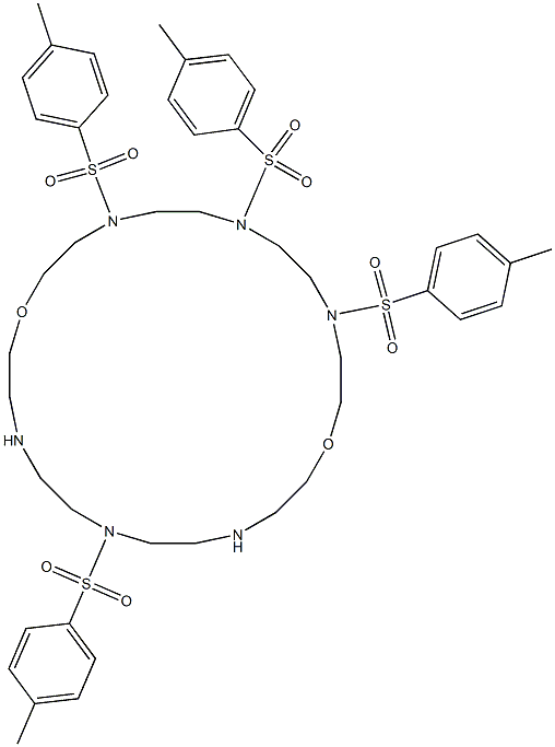 4,7,10,19-Tetrakis[(4-methylphenyl)sulfonyl]-1,13-dioxa-4,7,10,16,19,22-hexaazacyclotetracosane 结构式