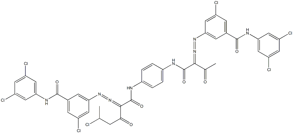 3,3'-[2-(1-Chloroethyl)-1,4-phenylenebis[iminocarbonyl(acetylmethylene)azo]]bis[N-(3,5-dichlorophenyl)-5-chlorobenzamide] 结构式