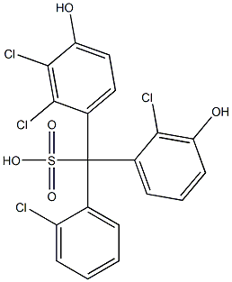 (2-Chlorophenyl)(2-chloro-3-hydroxyphenyl)(2,3-dichloro-4-hydroxyphenyl)methanesulfonic acid 结构式