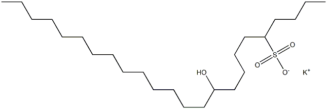 10-Hydroxytetracosane-5-sulfonic acid potassium salt 结构式