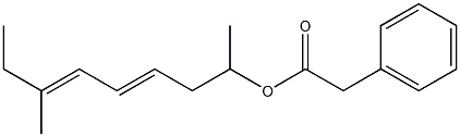 Phenylacetic acid 1,6-dimethyl-3,5-octadienyl ester 结构式
