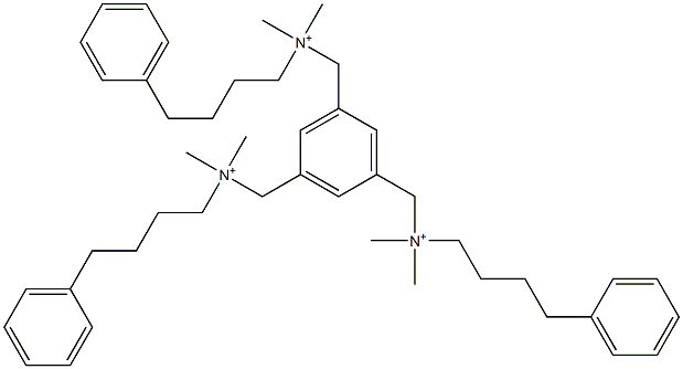 1,3,5-Benzenetriyltris[N-methyl-N-methyl-N-(4-phenylbutyl)methanaminium] 结构式