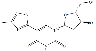 5-(4-Methyl-2-thiazolyl)-2'-deoxyuridine 结构式