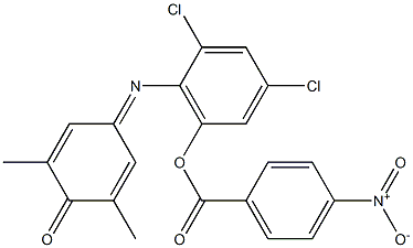 4-[[2,4-Dichloro-6-[(4-nitrobenzoyl)oxy]phenyl]imino]-2,6-dimethyl-2,5-cyclohexadien-1-one 结构式