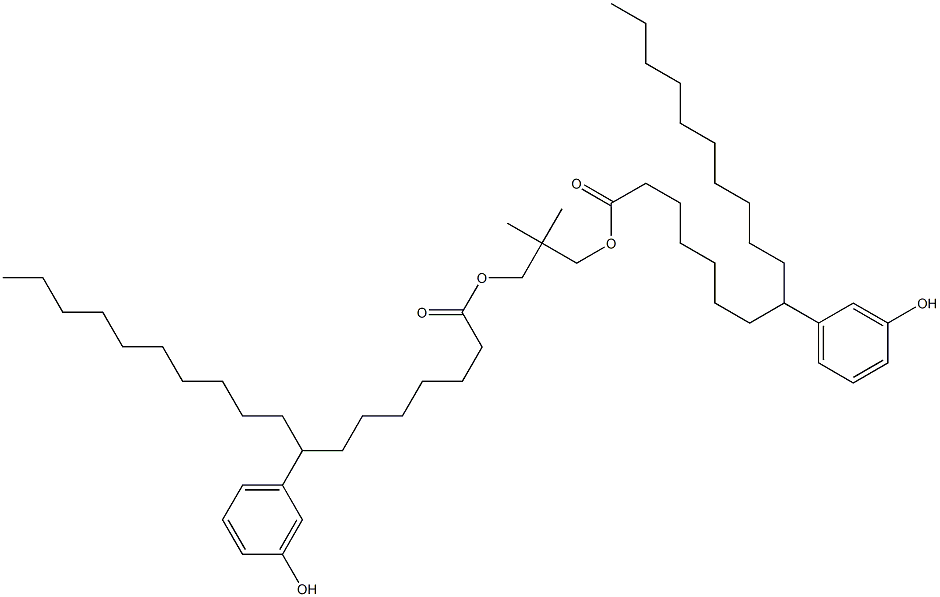 Bis[8-(3-hydroxyphenyl)stearic acid]2,2-dimethylpropane-1,3-diyl ester 结构式