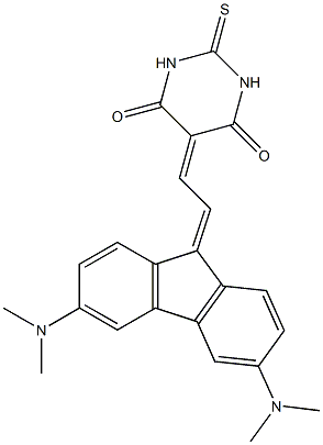 5-[2-[3,6-Bis(dimethylamino)-9H-fluoren-9-ylidene]ethylidene]-1,2-dihydro-2-thioxopyrimidine-4,6(3H,5H)-dione 结构式