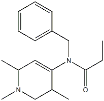 1,2,5-Trimethyl-1,2,5,6-tetrahydro-4-[benzyl(propionyl)amino]pyridine 结构式