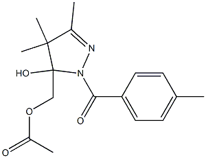 Acetic acid [[2-(4-methylbenzoyl)-4,4,5-trimethyl-3,4-dihydro-3-hydroxy-2H-pyrazol]-3-yl]methyl ester 结构式