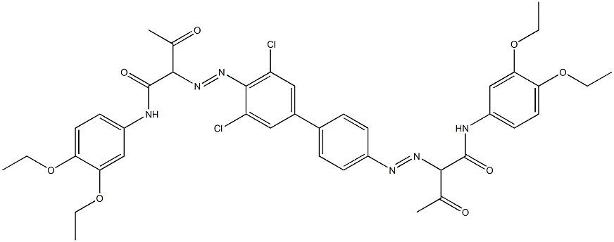 4,4'-Bis[[1-(3,4-diethoxyphenylamino)-1,3-dioxobutan-2-yl]azo]-3,5-dichloro-1,1'-biphenyl 结构式