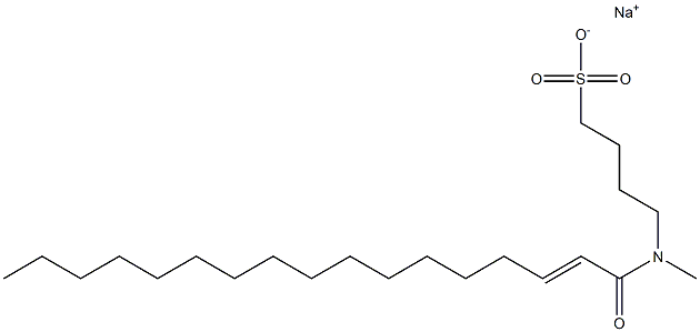 4-[N-(2-Heptadecenoyl)-N-methylamino]-1-butanesulfonic acid sodium salt 结构式