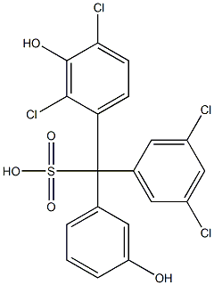(3,5-Dichlorophenyl)(2,4-dichloro-3-hydroxyphenyl)(3-hydroxyphenyl)methanesulfonic acid 结构式