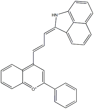 4-[3-[(1,2-Dihydrobenz[cd]indol)-2-ylidene]-1-propenyl]-2-(phenyl)-1-benzopyrylium 结构式