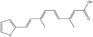 (2E,4E,6E,8E)-3,7-Dimethyl-9-(2-furanyl)-2,4,6,8-nonatetraenoic acid 结构式