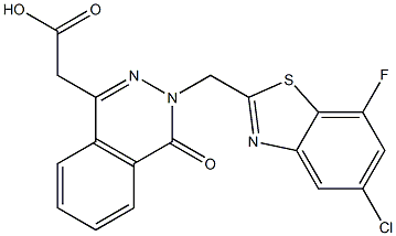 3-[(5-Chloro-7-fluoro-2-benzothiazolyl)methyl]-3,4-dihydro-4-oxophthalazine-1-acetic acid 结构式