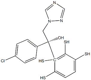 (1R)-1-(4-Chlorophenyl)-1-[[(2R)-tetrahydrothiophen]-2-yl]-2-(1H-1,2,4-triazol-1-yl)ethanol 结构式