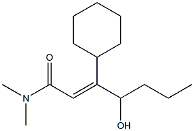 (E)-3-(1-Hydroxybutyl)-3-cyclohexyl-N,N-dimethylpropenamide 结构式