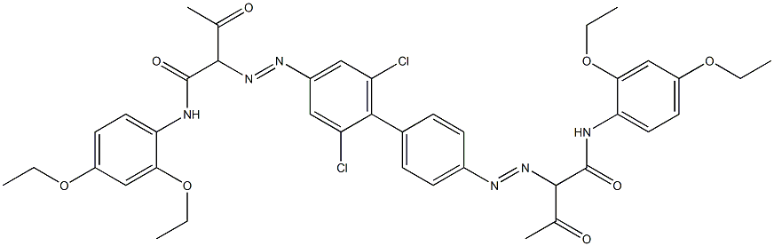 4,4'-Bis[[1-(2,4-diethoxyphenylamino)-1,3-dioxobutan-2-yl]azo]-2,6-dichloro-1,1'-biphenyl 结构式