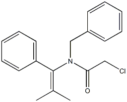 N-(1-Phenyl-2-methyl-1-propenyl)-N-benzyl-2-chloroacetamide 结构式