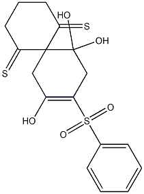 3-(Phenylsulfonyl)-7,11-dithia-1-oxa-2,5,5-trimethylspiro[5.5]undec-2-ene 结构式