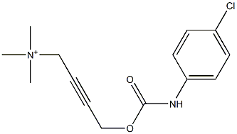 N,N,N-Trimethyl-4-[[[(4-chlorophenyl)amino]carbonyl]oxy]-2-butyn-1-aminium 结构式