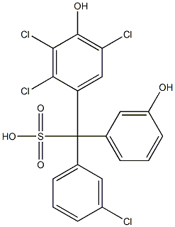 (3-Chlorophenyl)(2,3,5-trichloro-4-hydroxyphenyl)(3-hydroxyphenyl)methanesulfonic acid 结构式