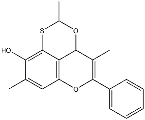 2,3a-Dihydro-4,8-dimethyl-5-phenyl-2-methyl-3,6-dioxa-1-thia-1H-phenalen-9-ol 结构式