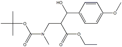 3-(4-Methoxyphenyl)-3-hydroxy-2-[[(tert-butoxycarbonyl)(methyl)amino]methyl]propanoic acid ethyl ester 结构式