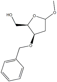 Methyl 3-O-benzyl-2-deoxy-D-xylofuranoside 结构式