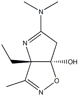 (3aS,6aR)-6,6a-Dihydro-3-methyl-3a-ethyl-5-(dimethylamino)-3aH-1-oxa-2,4-diazapentalen-6a-ol 结构式