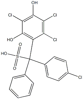 (4-Chlorophenyl)(2,3,5-trichloro-4,6-dihydroxyphenyl)phenylmethanesulfonic acid 结构式