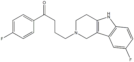 1-(4-Fluorophenyl)-4-[(8-fluoro-1,3,4,5-tetrahydro-2H-pyrido[4,3-b]indol)-2-yl]-1-butanone 结构式