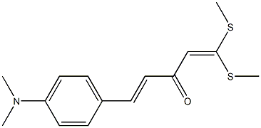 (E)-5-[4-(Dimethylamino)phenyl]-1,1-bis(methylthio)-1,4-pentadien-3-one 结构式