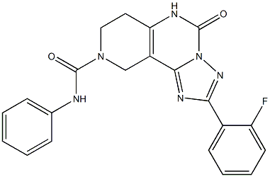 2-(2-Fluorophenyl)-4,5,6,7-tetrahydro-4-oxo-N-phenyl-1,3,3a,5,8-pentaaza-3aH-benz[e]indene-8(9H)-carboxamide 结构式