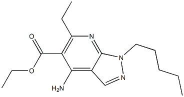 1-Pentyl-4-amino-6-ethyl-1H-pyrazolo[3,4-b]pyridine-5-carboxylic acid ethyl ester 结构式