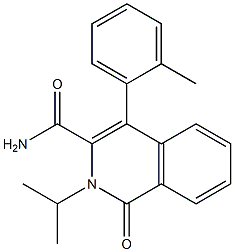 1-Oxo-2-isopropyl-4-(2-methylphenyl)-1,2-dihydroisoquinoline-3-carboxamide 结构式