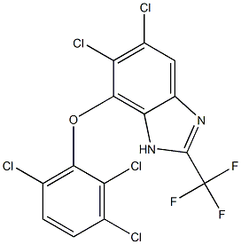 5,6-Dichloro-7-(2,3,6-trichlorophenoxy)-2-trifluoromethyl-1H-benzimidazole 结构式