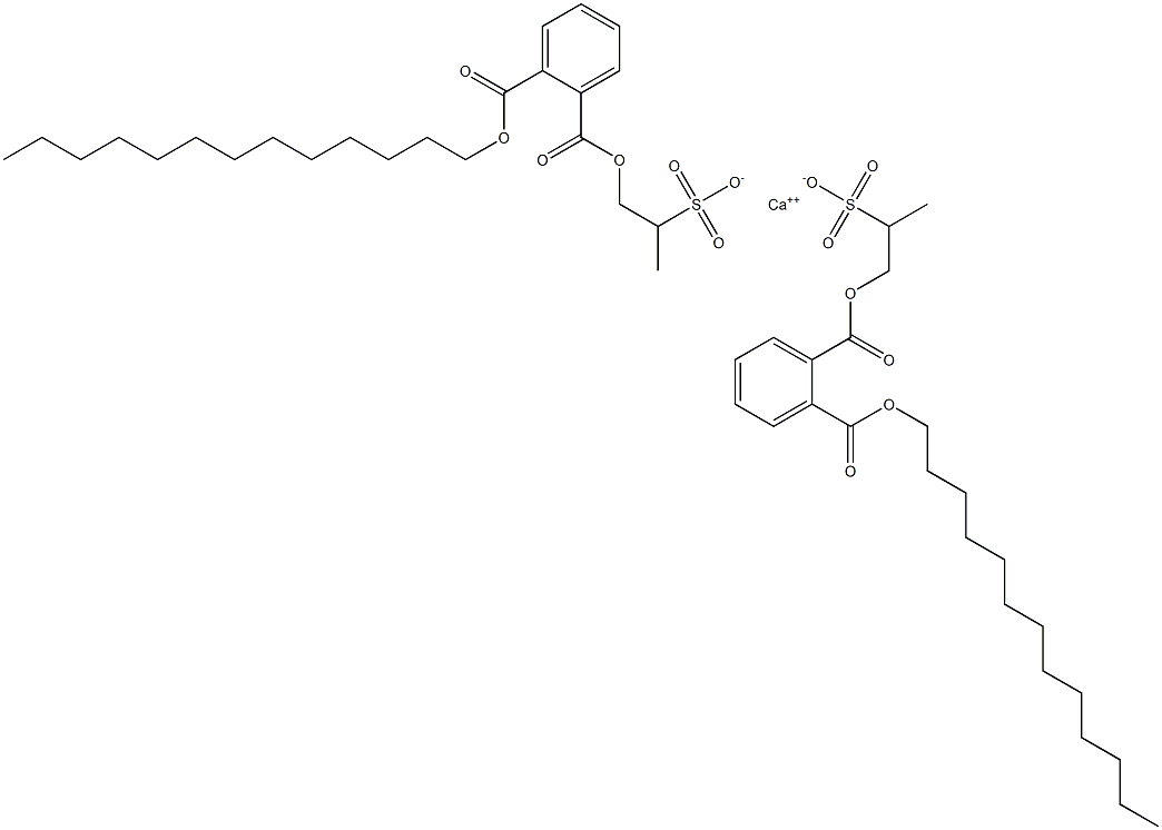 Bis[1-[(2-tridecyloxycarbonylphenyl)carbonyloxy]propane-2-sulfonic acid]calcium salt 结构式