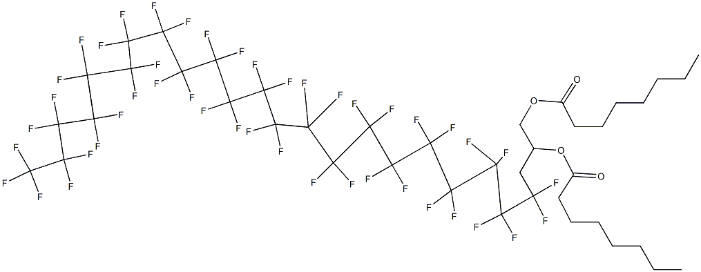 Dioctanoic acid 4,4,5,5,6,6,7,7,8,8,9,9,10,10,11,11,12,12,13,13,14,14,15,15,16,16,17,17,18,18,19,19,20,20,21,21,22,22,23,23,24,24,25,25,25-pentatetracontafluoro-1,2-pentacosanediyl ester 结构式