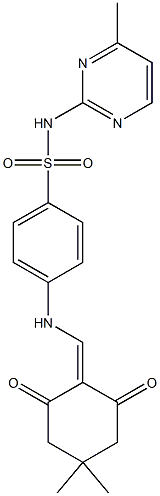 5,5-Dimethyl-2-(((4-(((4-methylpyrimidin-2-yl)amino)sulfonyl)phenyl)amino)methylene)cyclohexane-1,3-dione 结构式