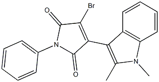3-BROMO-4-(1,2-DIMETHYL-1H-INDOL-3-YL)-1-PHENYL-PYRROLE-2,5-DIONE 结构式