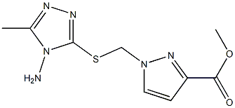 1-(4-Amino-5-methyl-4H-[1,2,4]triazol-3-ylsulfanyl-methyl)-1H-pyrazole-3-carboxylicacidmethylester 结构式