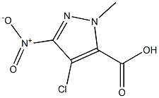 4-Chloro-2-methyl-5-nitro-2H-pyrazole-3-carboxylicacid 结构式