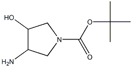 3-Amino-4-hydroxy-pyrrolidine-1-carboxylic acid tert-butyl ester 结构式