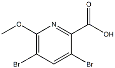 3,5-Dibromo-6-methoxypyridine-2-carboxyliy acid 结构式