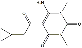 6-Amino-1,3-dimethyl-5-(2-cyclopropylacetyl)-2,4(1H,3H)-pyrimidinedione 结构式