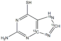 2-Amino-6-mercaptopurine-13C2,15N2 结构式