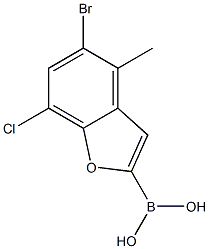 5-bromo-7-chloro-4-methylbenzofuran-2-ylboronic acid 结构式